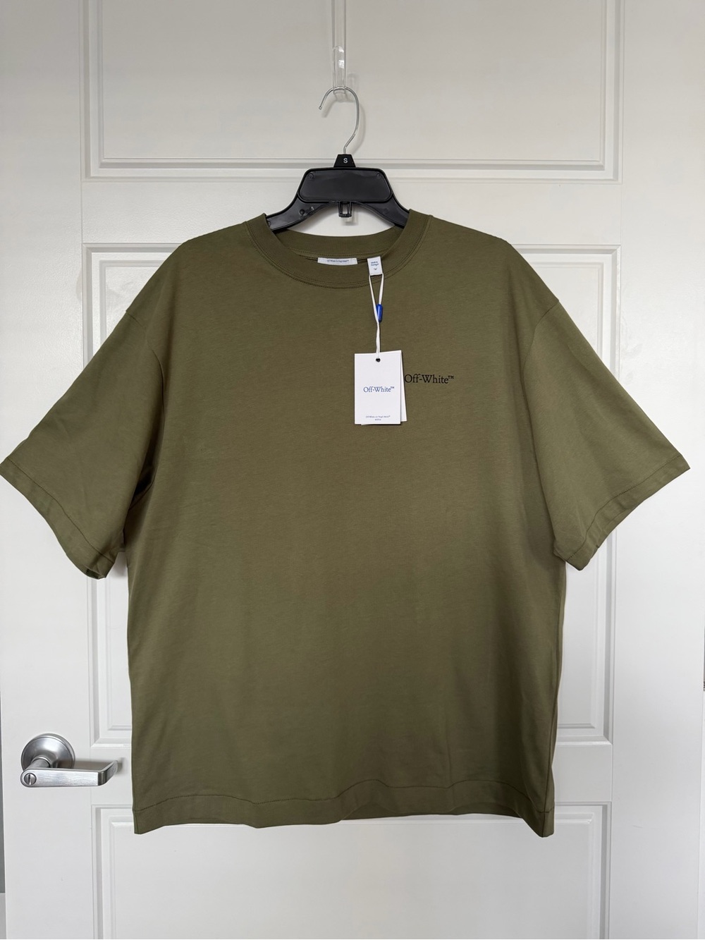 Off-White Chain Arrow Skate TShirt Moss Green Virgil Abloh NWT Streetwear Luxury